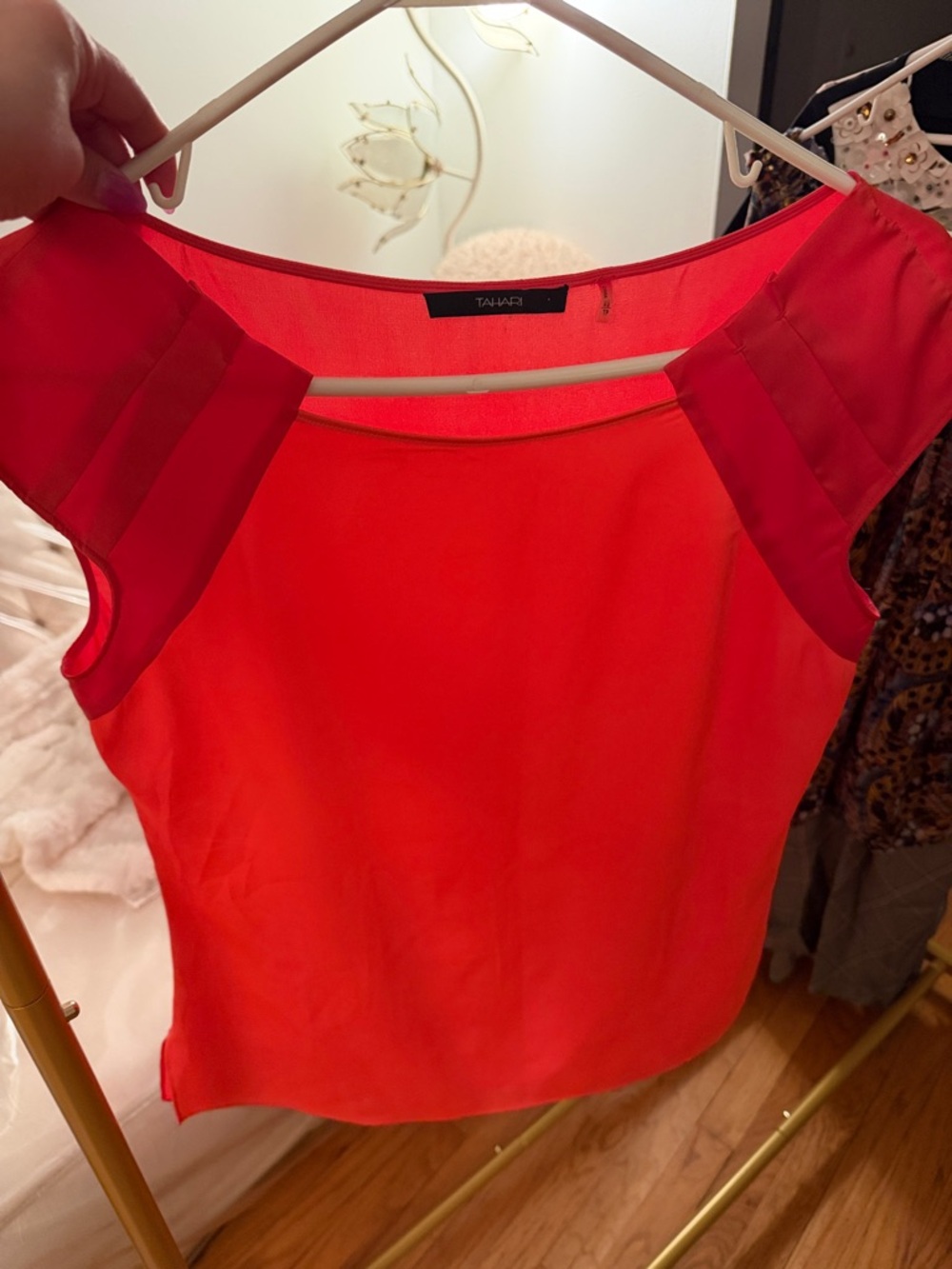 Tahari Bright Red Cap Sleeve Camisole
